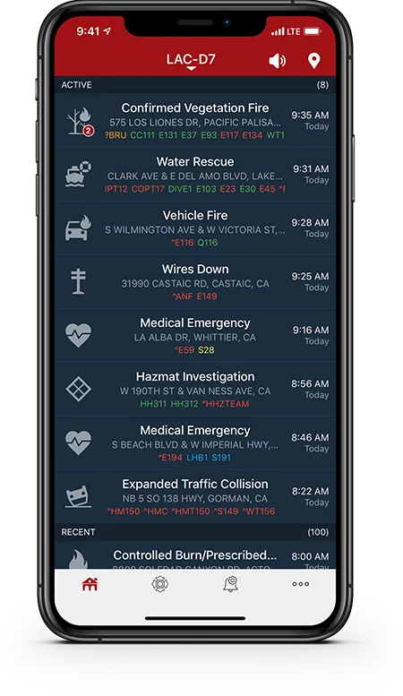 PulsePoint vegetation fire notification.